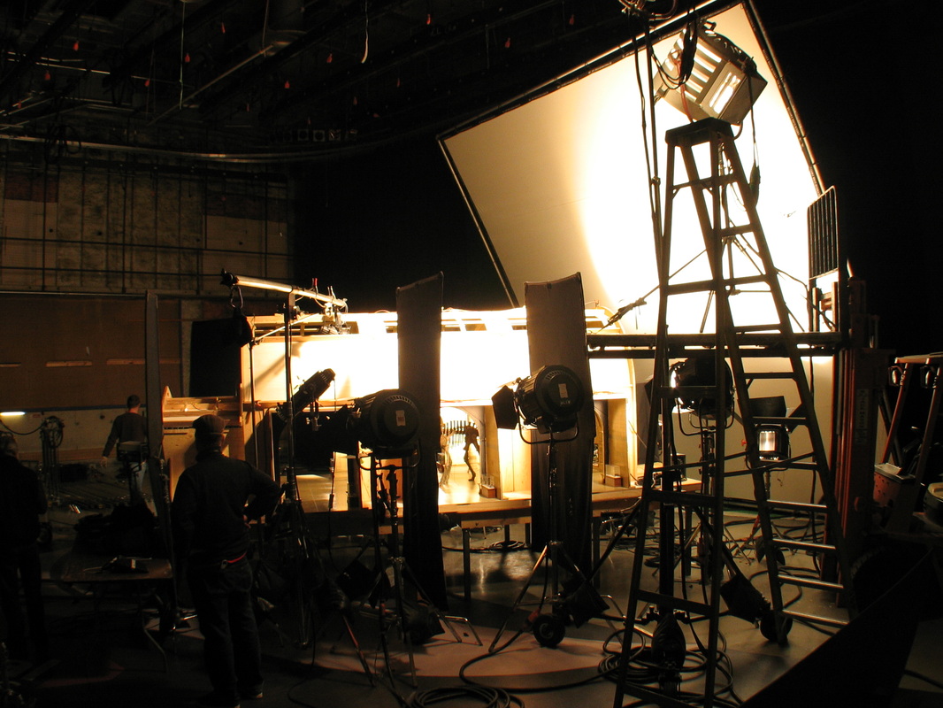 The lighting set up for the model. 