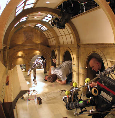 On the set of Orbit Side Mirror Commercial rigging models and building miniature sets.